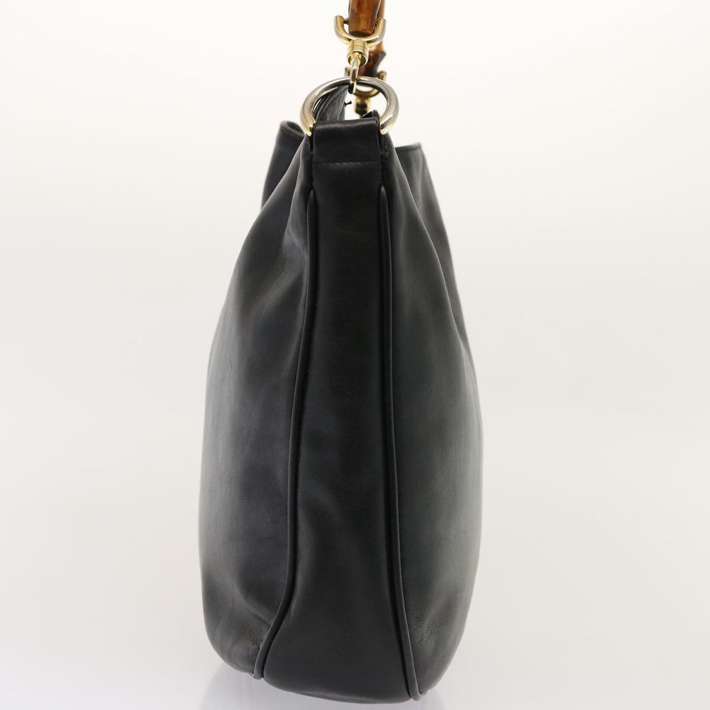 GUCCI Bamboo Hand Bag Leather Black 001 1781 1638 76586