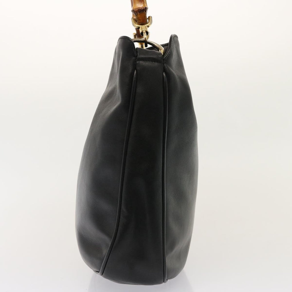 GUCCI Bamboo Hand Bag Leather Black 001 1781 1638 76586