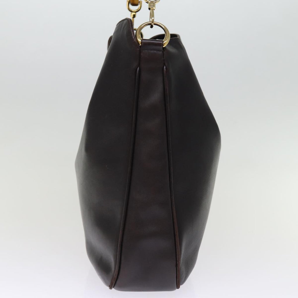 GUCCI Bamboo Hand Bag Leather Outlet 2way Black 001 1577 2123 76587
