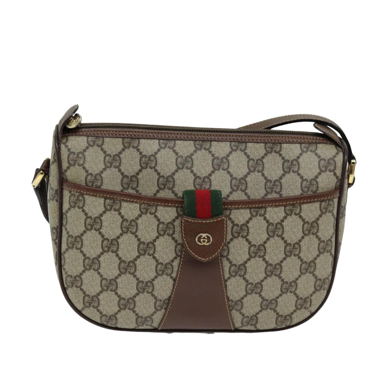 GUCCI GG Supreme Shoulder Bag PVC Leather Beige 001 754 6177 4021 76609