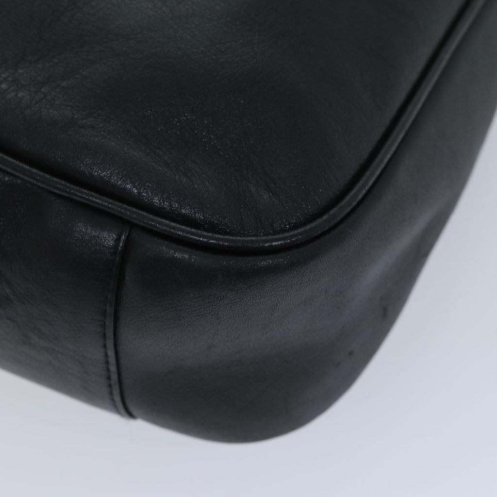 GUCCI Bamboo Hand Bag Leather Black 001 1638 76633