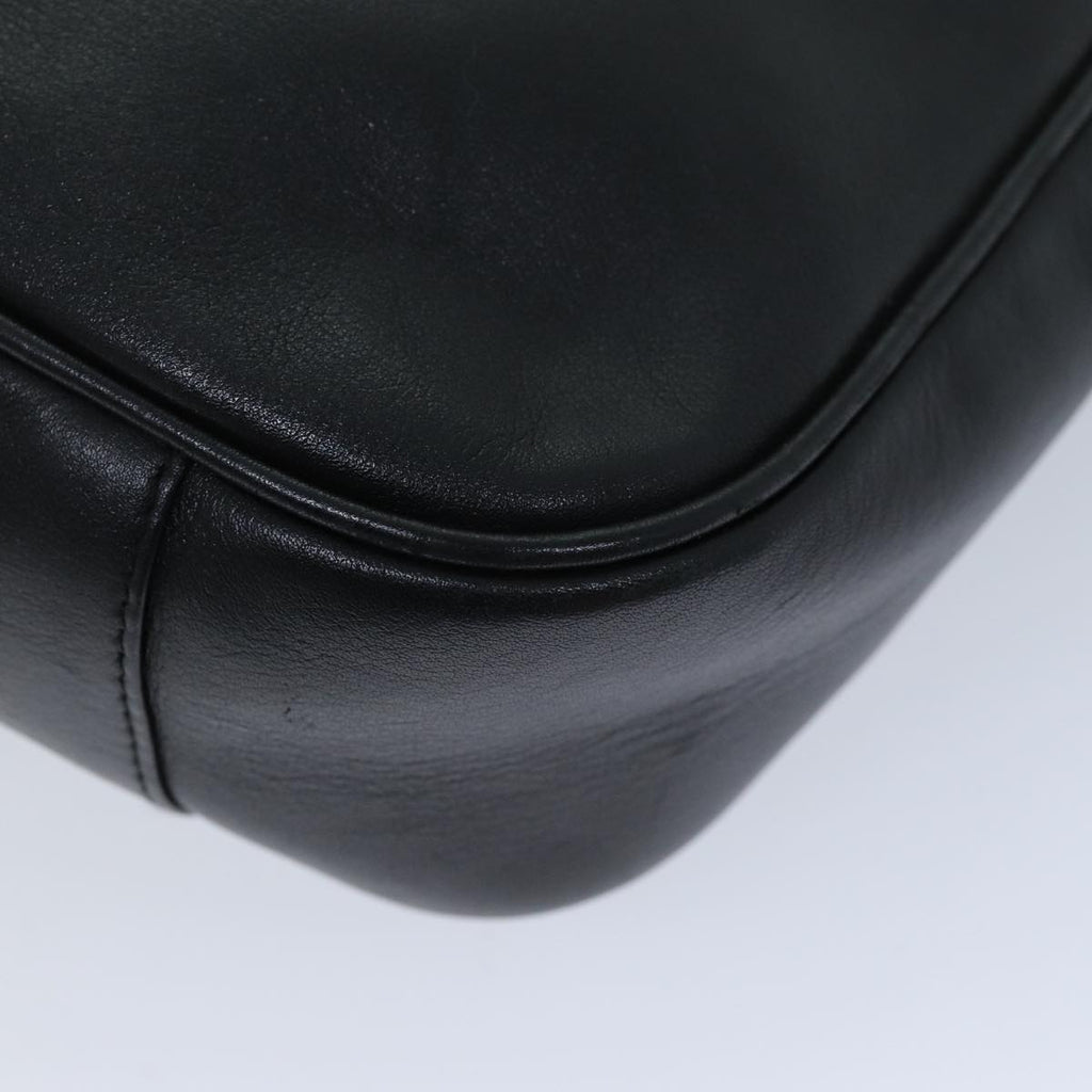 GUCCI Bamboo Hand Bag Leather Black 001 1638 76633