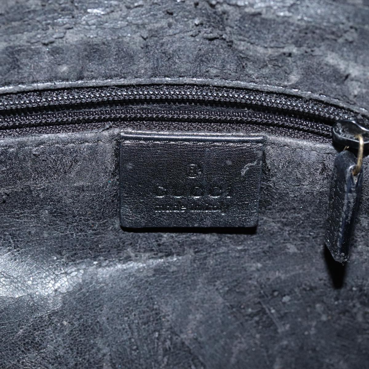 GUCCI Bamboo Hand Bag Leather Black 001 1638 76633