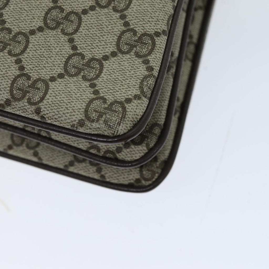 GUCCI GG Supreme Web Sherry Line Shoulder Bag PVC Beige 904 02 013 76634