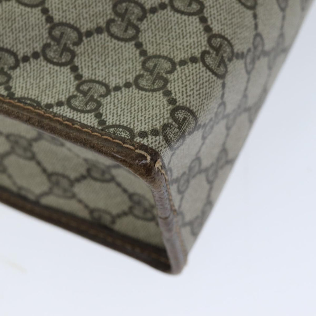 GUCCI GG Supreme Web Sherry Line Hand Bag PVC Beige Red Green 76635