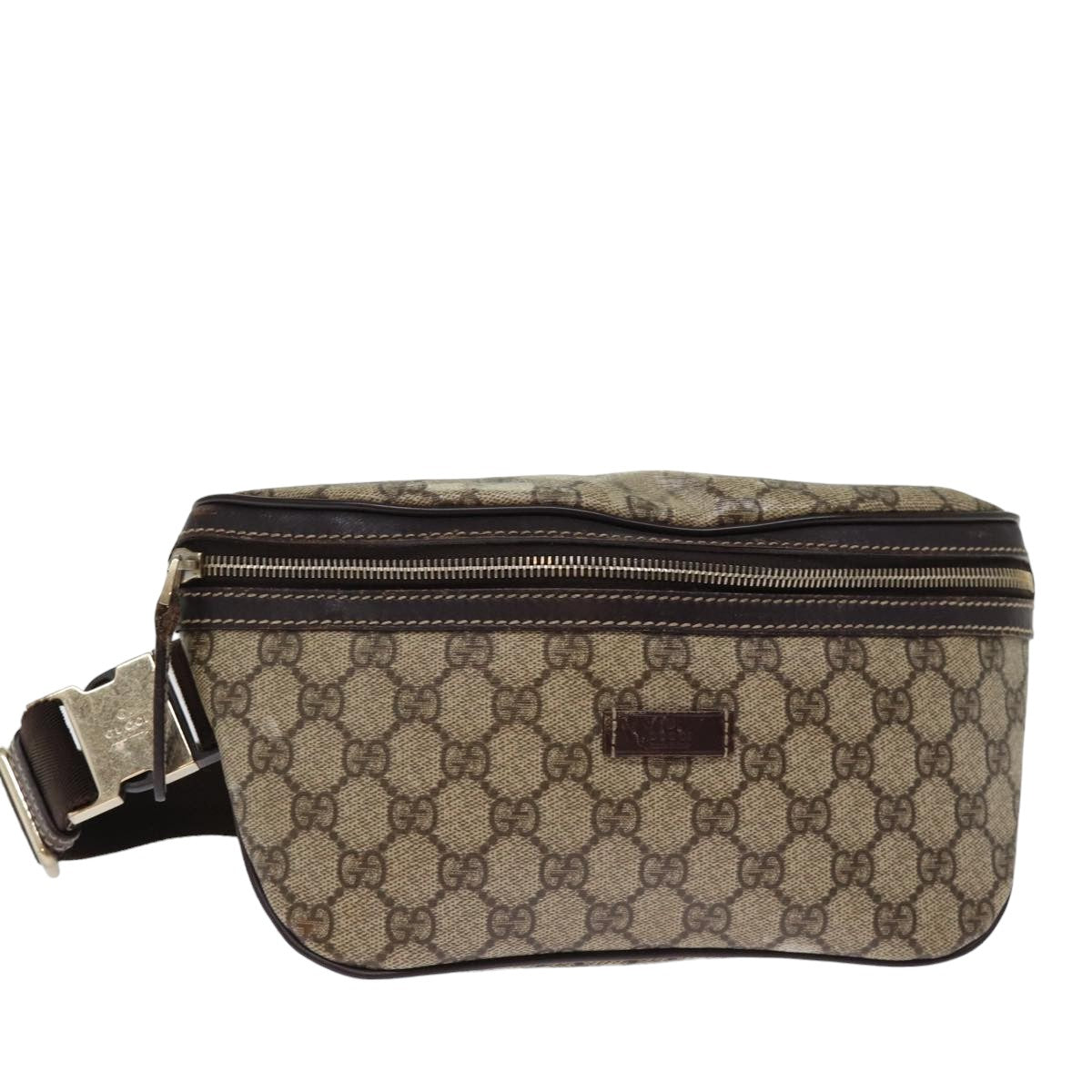 GUCCI GG Supreme Body Bag PVC Beige 233269 76658