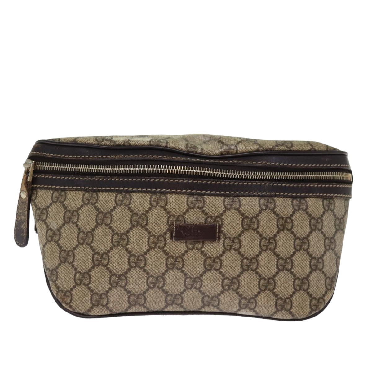 GUCCI GG Supreme Body Bag PVC Beige 233269 76658