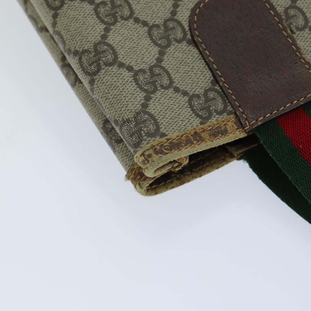 GUCCI GG Supreme Web Sherry Line Tote Bag PVC Beige Red 40 02 003 76659
