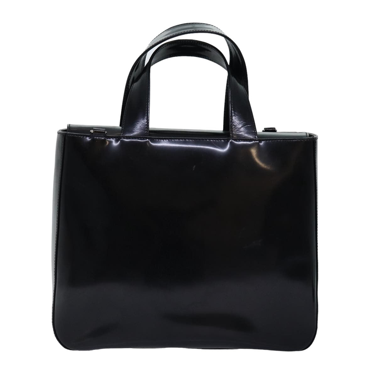 GUCCI Hand Bag Enamel 2way Black 000 1013 0504 76665