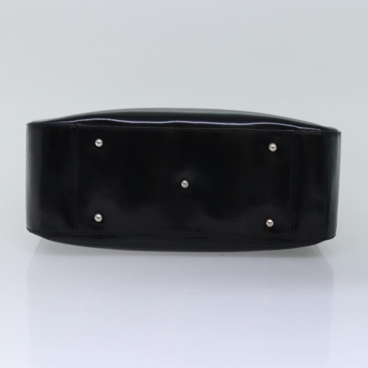 GUCCI Hand Bag Enamel 2way Black 000 1013 0504 76665