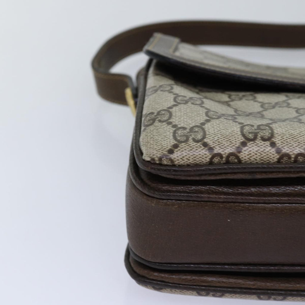 GUCCI GG Supreme Shoulder Bag PVC Leather Beige 76670