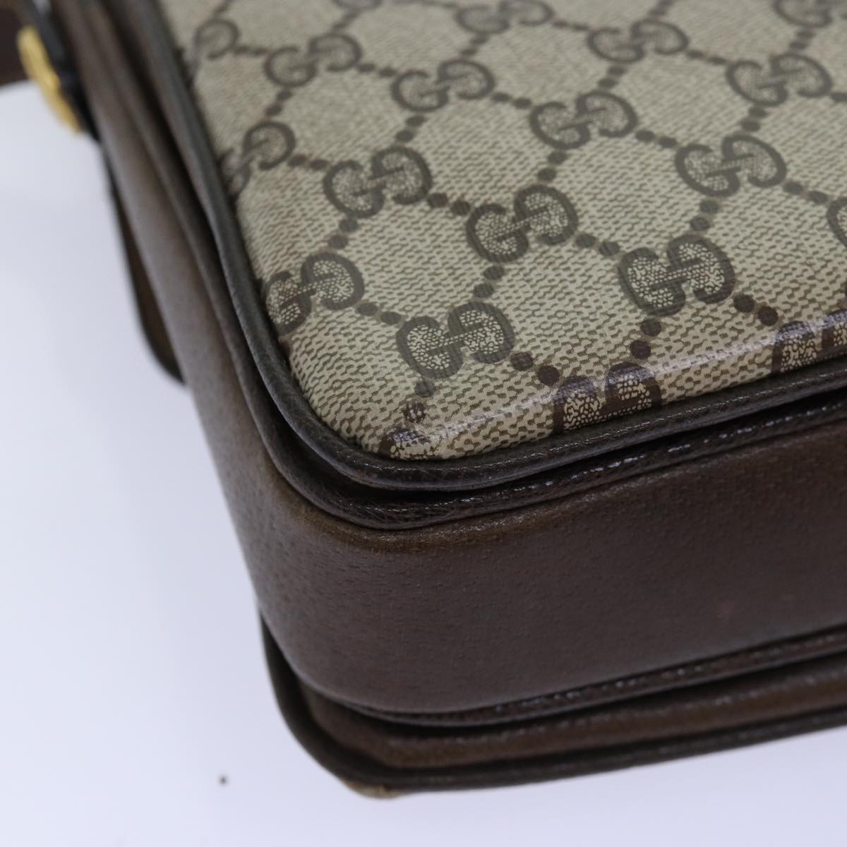GUCCI GG Supreme Shoulder Bag PVC Leather Beige 76670