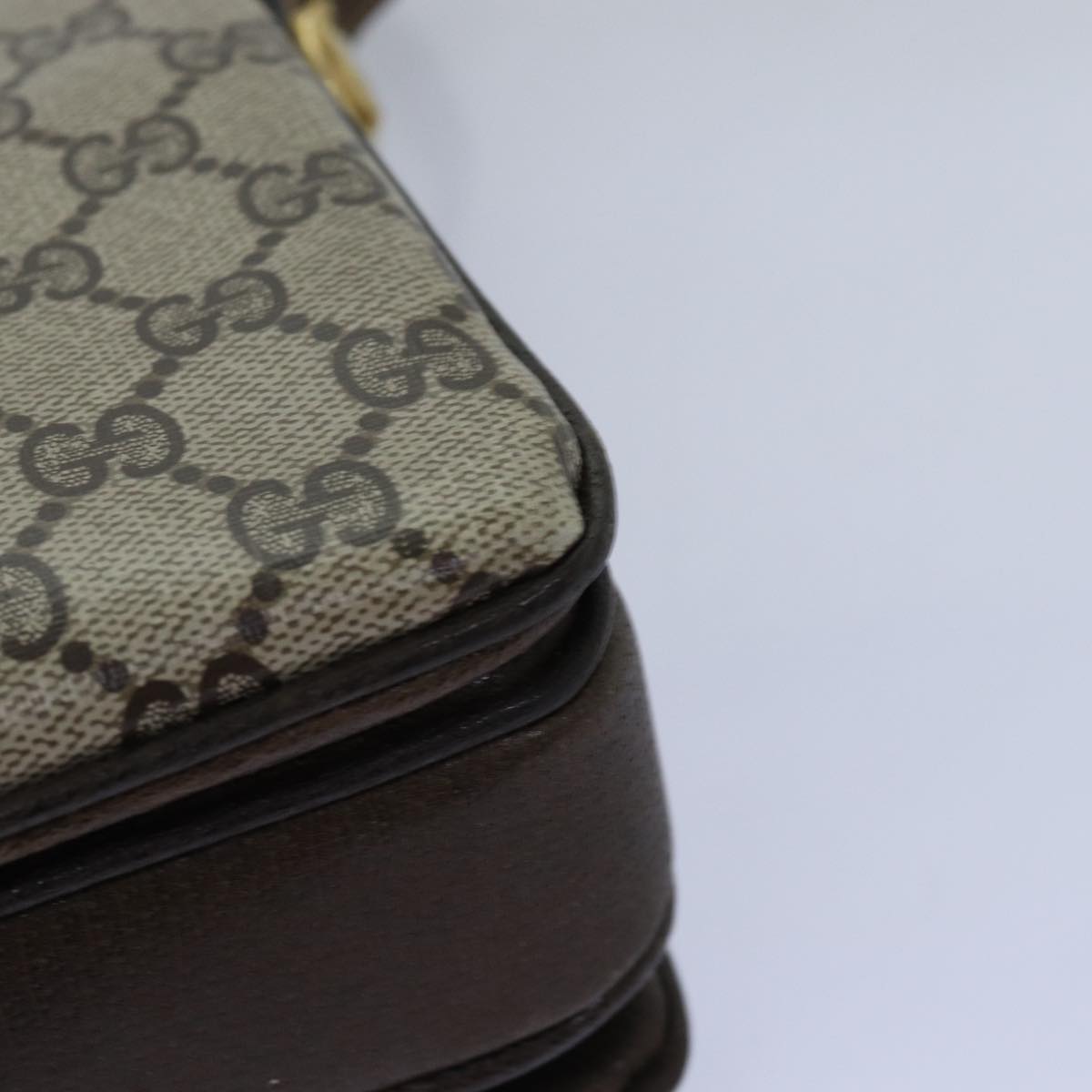 GUCCI GG Supreme Shoulder Bag PVC Leather Beige 76670