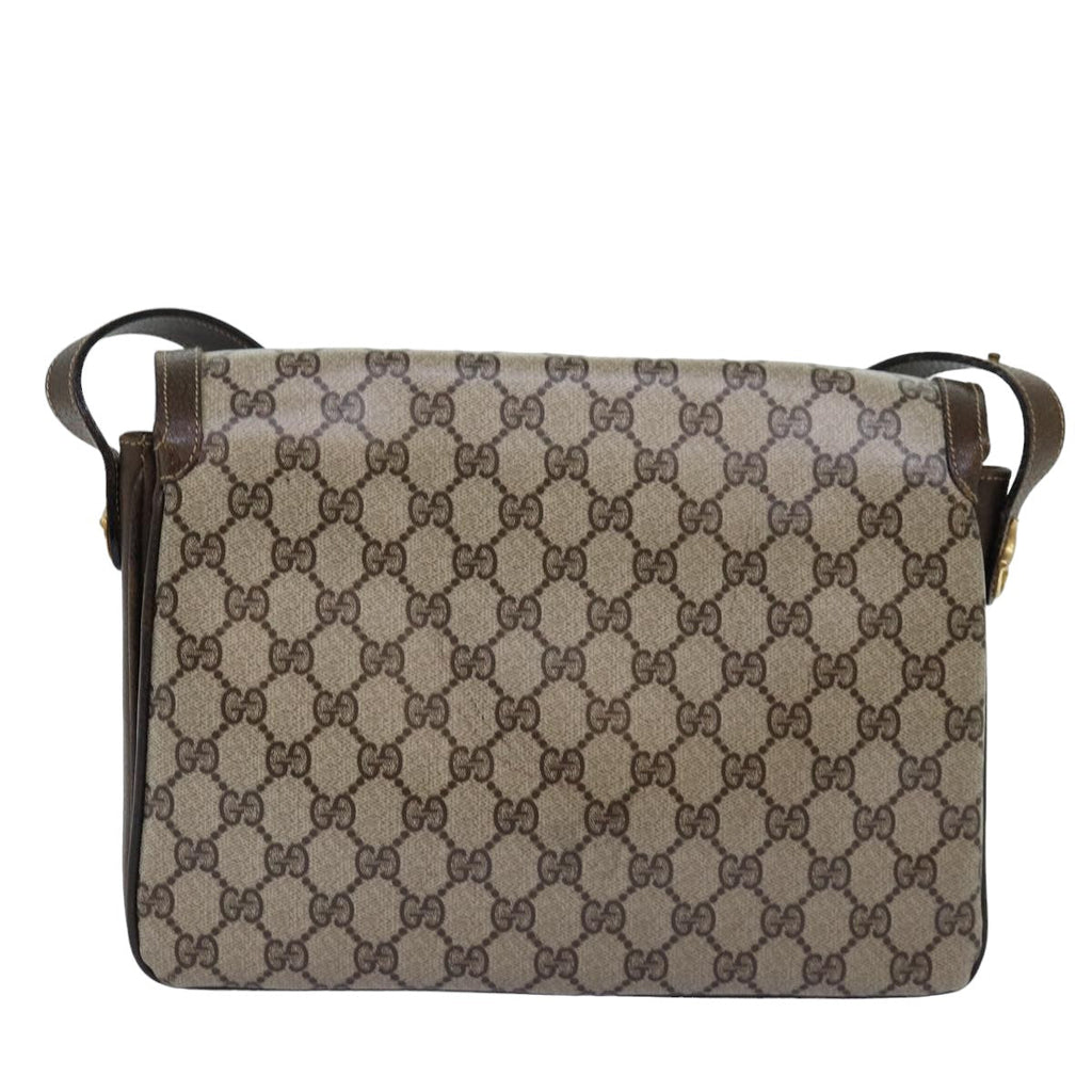 GUCCI GG Supreme Shoulder Bag PVC Leather Beige 76670