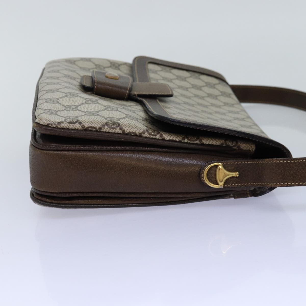 GUCCI GG Supreme Shoulder Bag PVC Leather Beige 76670