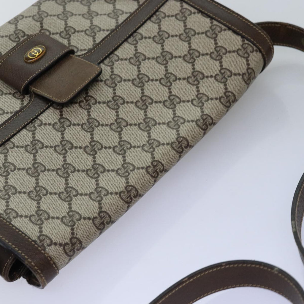 GUCCI GG Supreme Shoulder Bag PVC Leather Beige 76670