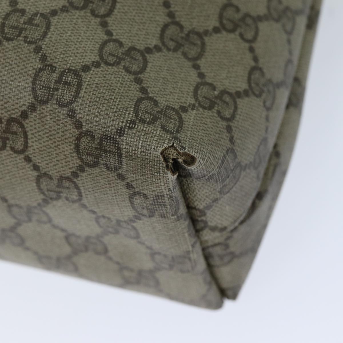 GUCCI GG Supreme Web Sherry Line Tote Bag PCVLeather Beige 39 02 003 76718