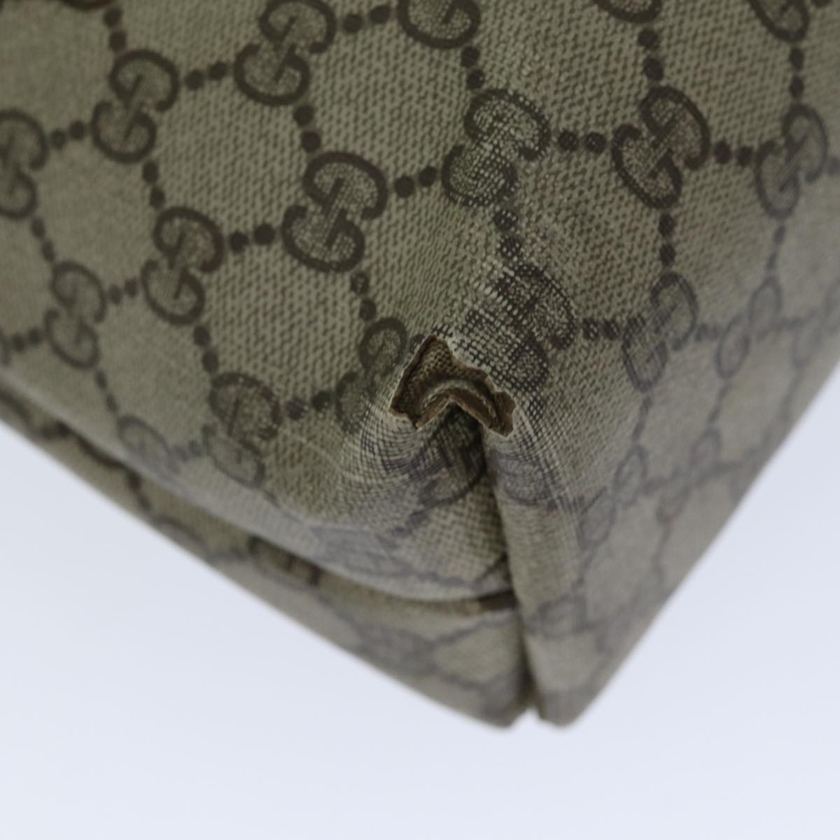 GUCCI GG Supreme Web Sherry Line Tote Bag PCVLeather Beige 39 02 003 76718