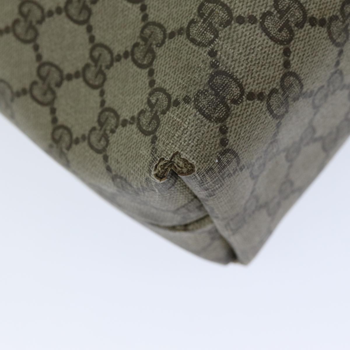 GUCCI GG Supreme Web Sherry Line Tote Bag PCVLeather Beige 39 02 003 76718