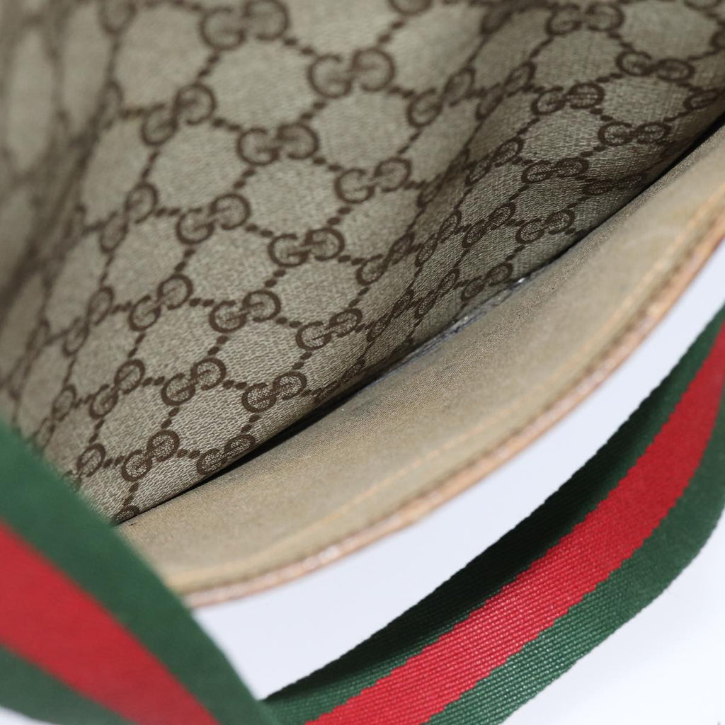 GUCCI GG Supreme Web Sherry Line Tote Bag PCVLeather Beige 39 02 003 76718