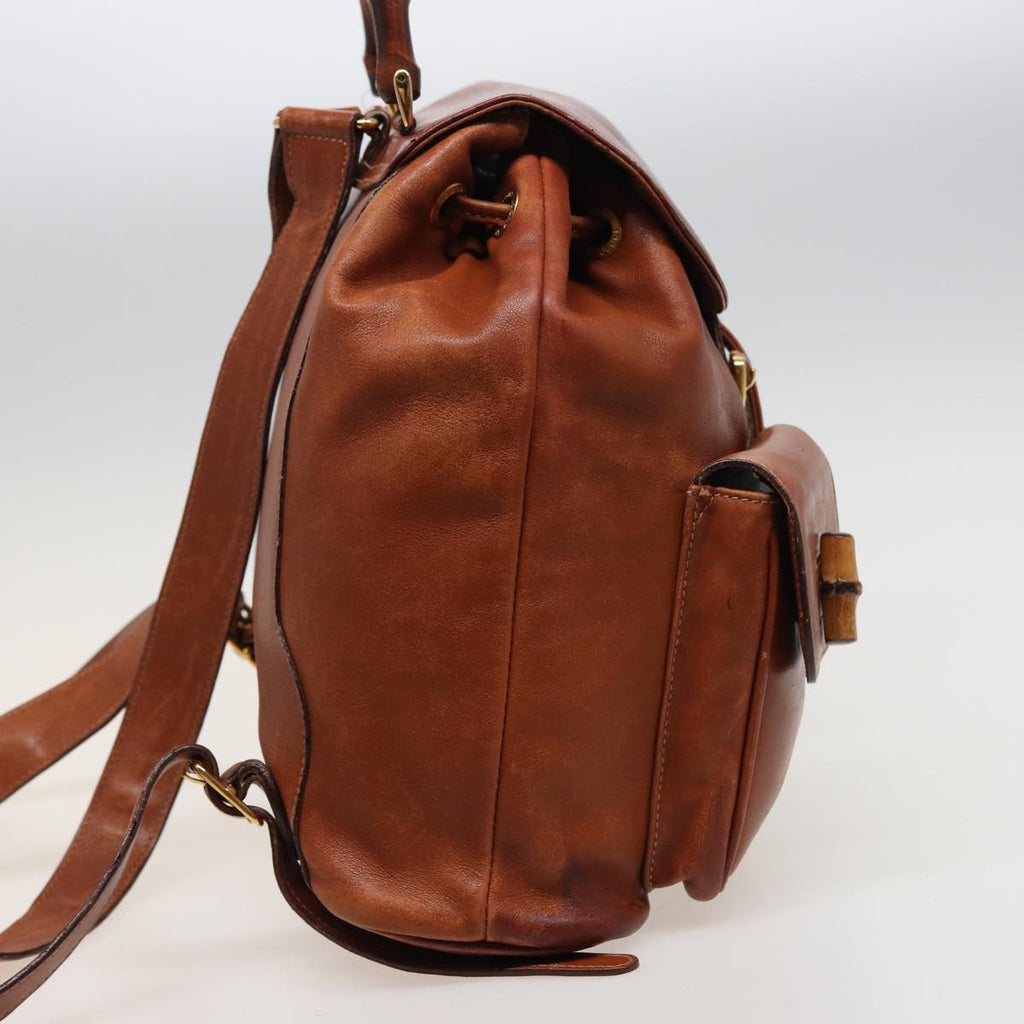 GUCCI Bamboo Backpack Leather Brown 003 2058 0016 76808