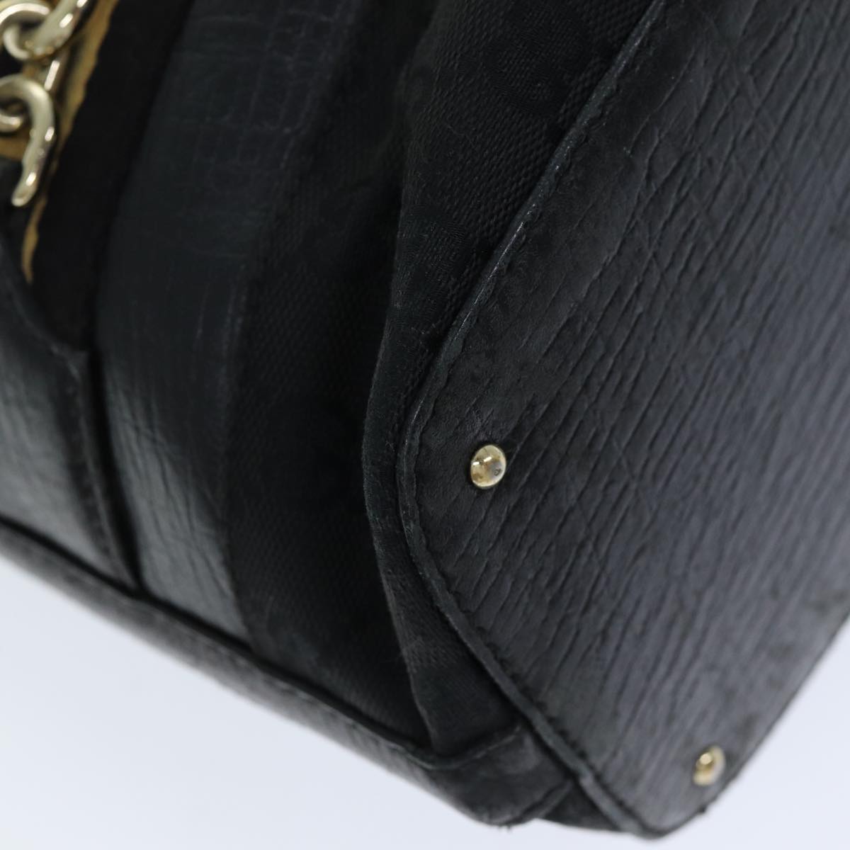 GUCCI Horsebit GG Canvas Hand Bag Black 137385 76810