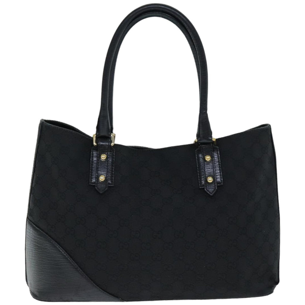 GUCCI Horsebit GG Canvas Hand Bag Black 137385 76810