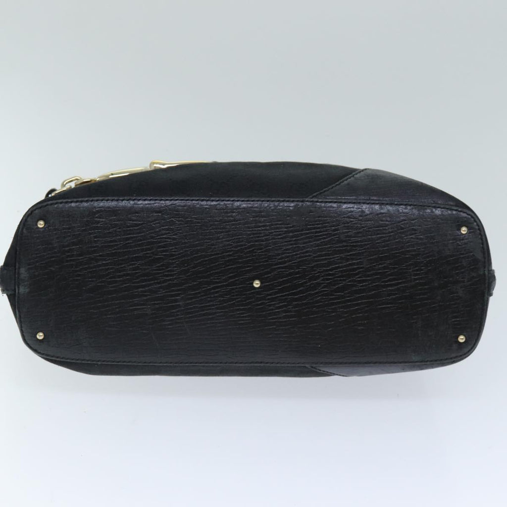 GUCCI Horsebit GG Canvas Hand Bag Black 137385 76810