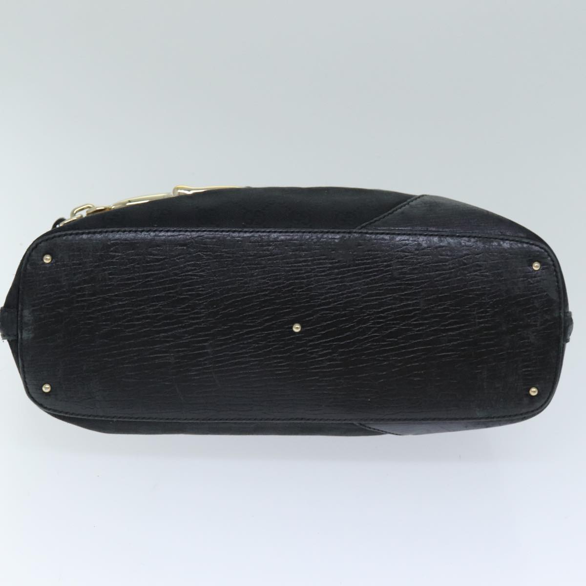 GUCCI Horsebit GG Canvas Hand Bag Black 137385 76810