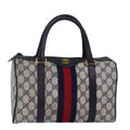 GUCCI GG Supreme Sherry Line Boston Bag PVC Navy Red 39 02 006 76811