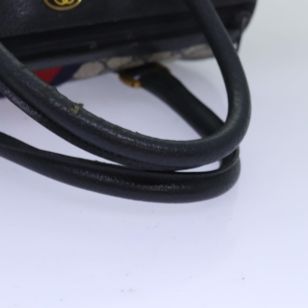 GUCCI GG Supreme Sherry Line Boston Bag PVC Navy Red 39 02 006 76811