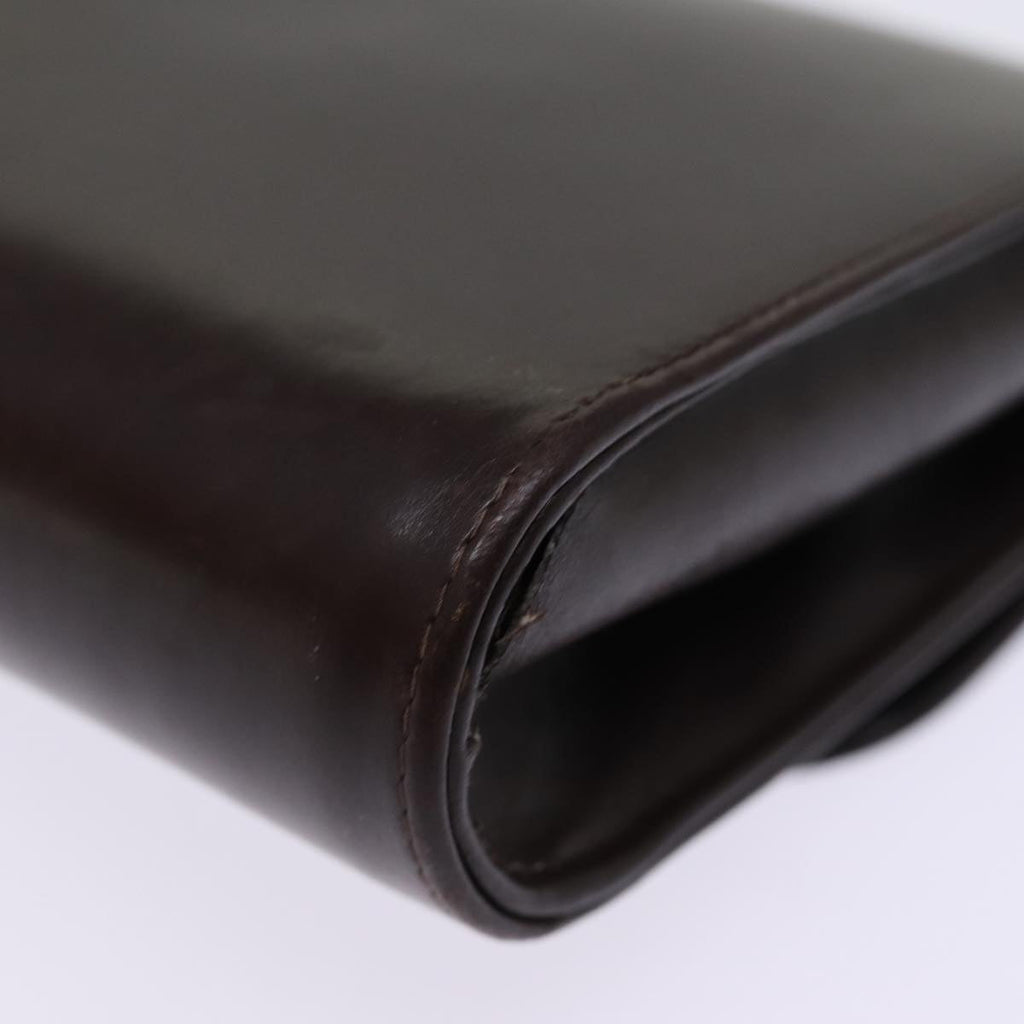 GUCCI Web Sherry Line Clutch Bag Leather Brown Red Green 76830