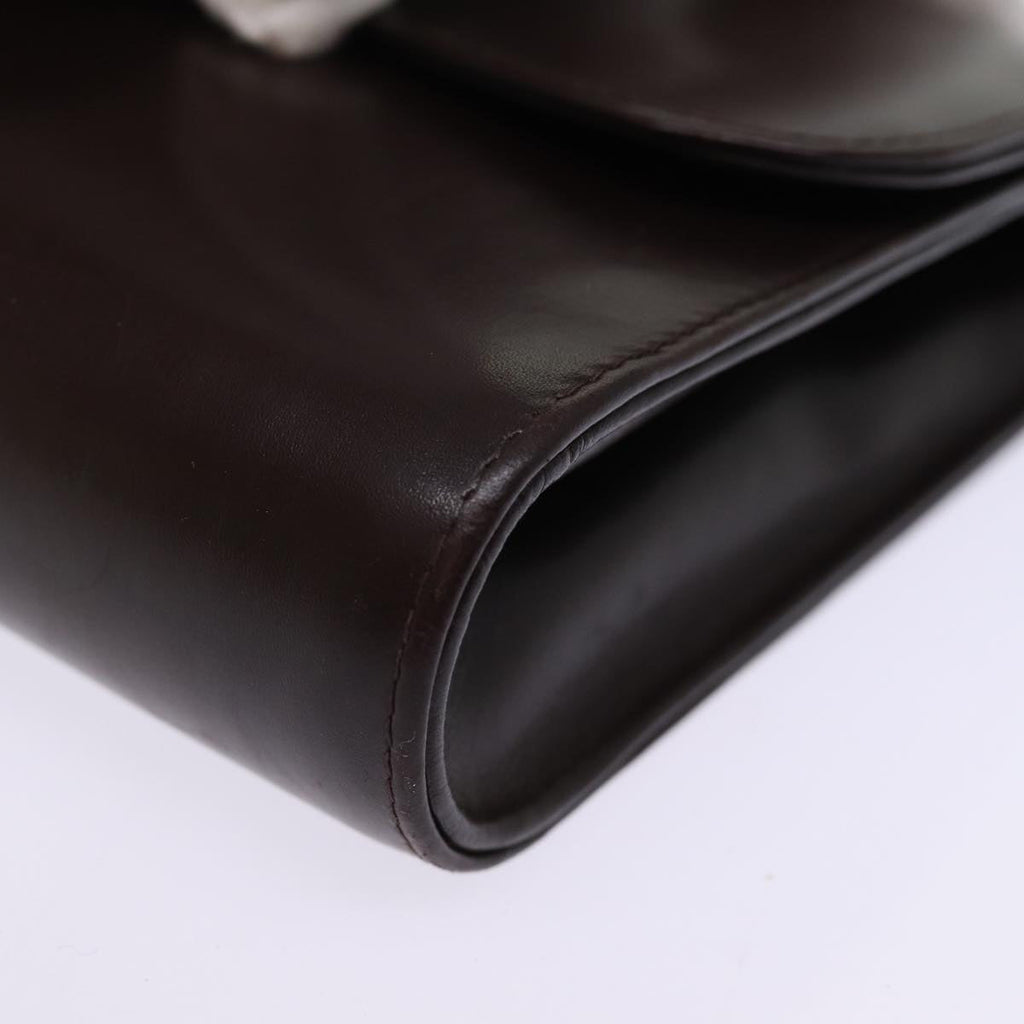 GUCCI Web Sherry Line Clutch Bag Leather Brown Red Green 76830