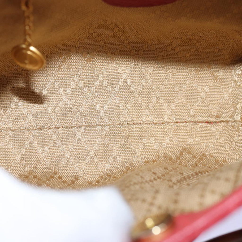 GUCCI Bamboo Hand Bag Suede 2way Red 007 123 0238 76831