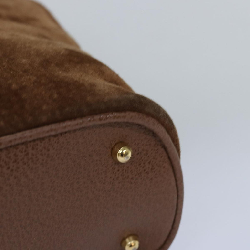 GUCCI Bamboo Hand Bag Suede Brown 76832