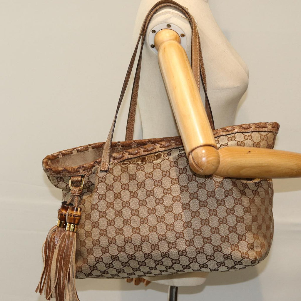 GUCCI GG Canvas Tote Bag Beige 218780 76843