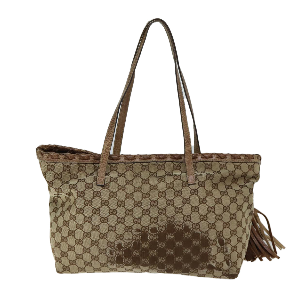 GUCCI GG Canvas Tote Bag Beige 218780 76843