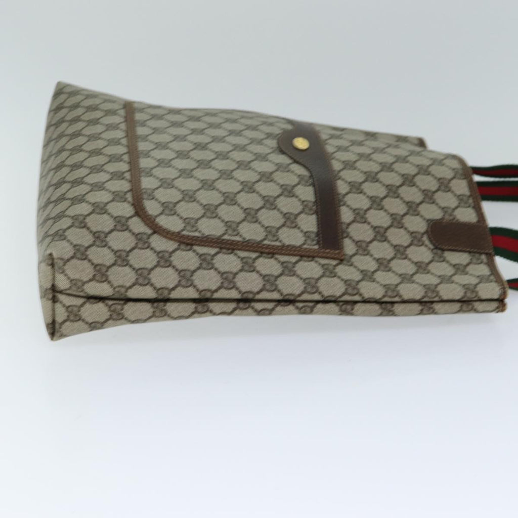 GUCCI GG Supreme Web Sherry Line Tote Bag PVC Beige Red 002 4487 39 76846