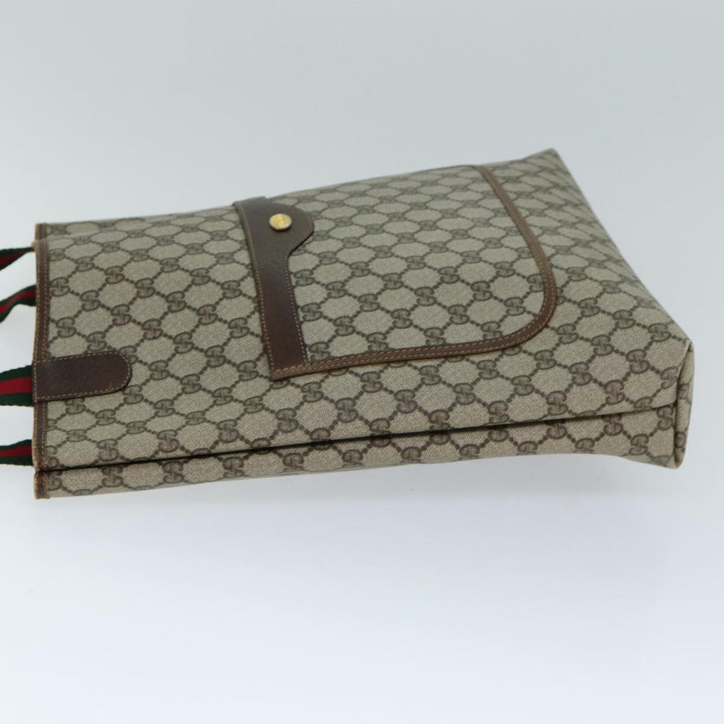 GUCCI GG Supreme Web Sherry Line Tote Bag PVC Beige Red 002 4487 39 76846