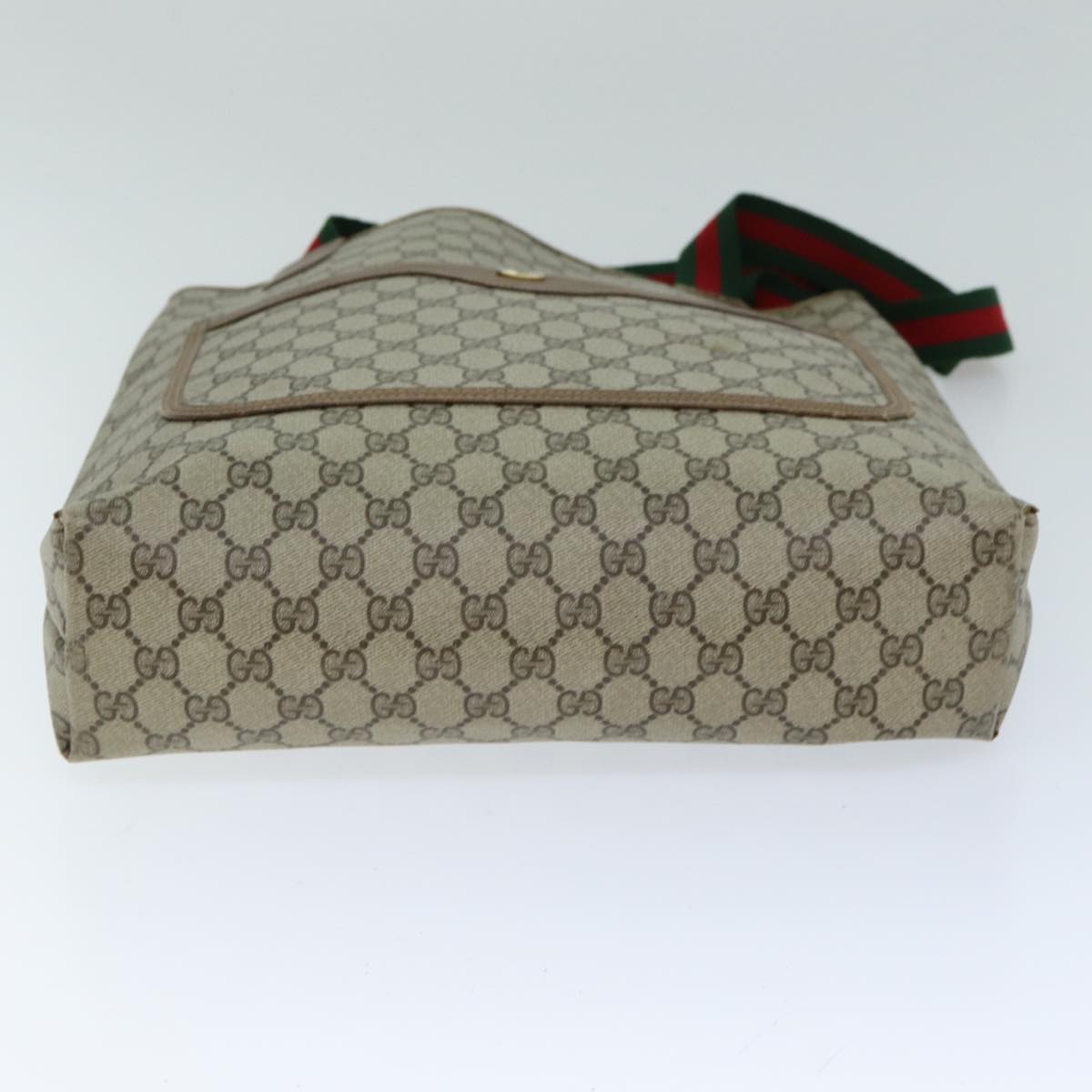 GUCCI GG Supreme Web Sherry Line Tote Bag PVC Beige Red 39 02 003 76847