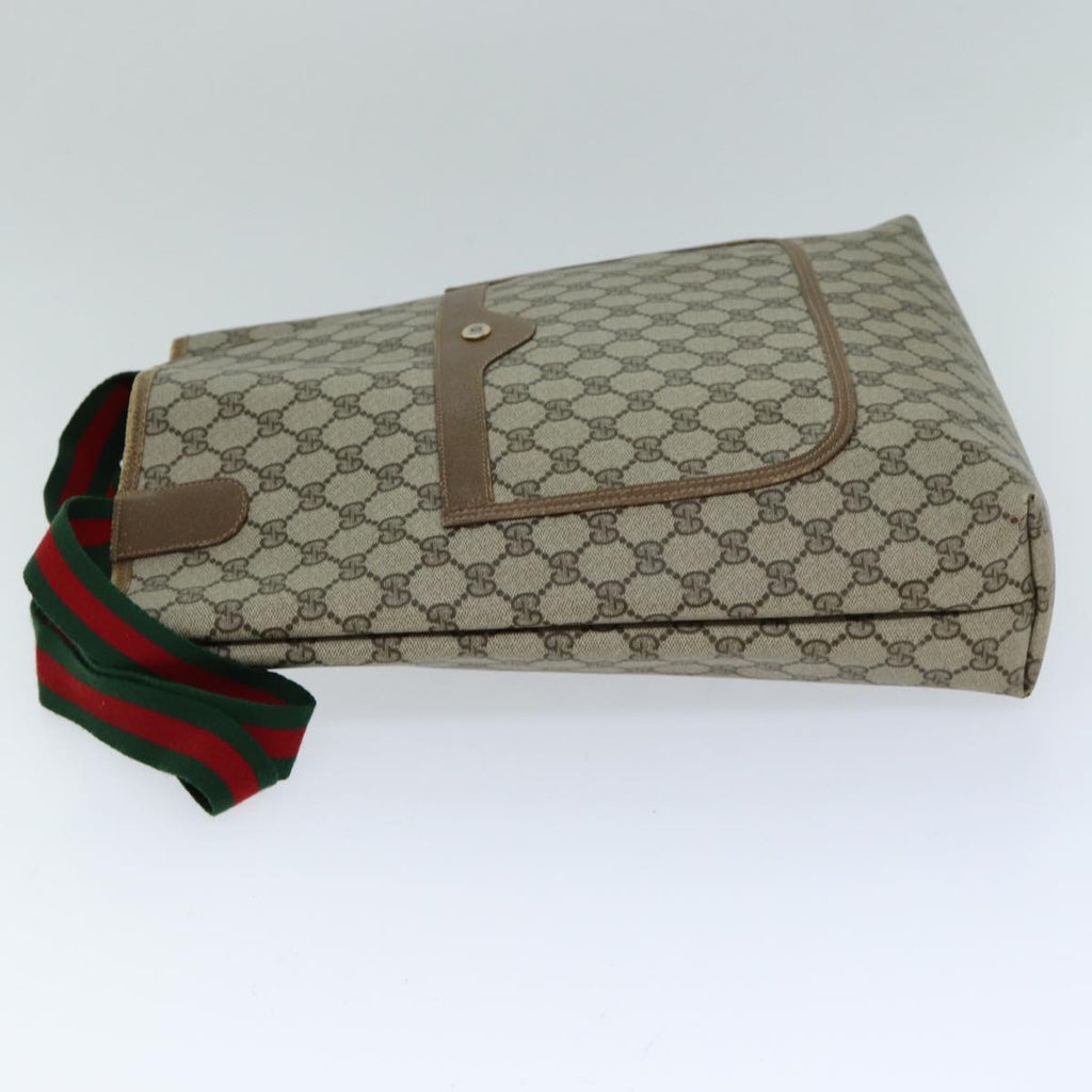 GUCCI GG Supreme Web Sherry Line Tote Bag PVC Beige Red 39 02 003 76847