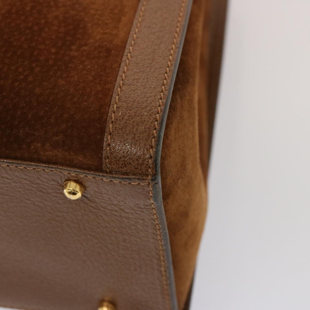 GUCCI Bamboo Tote Bag Suede Leather Brown 002 853 0260 76848