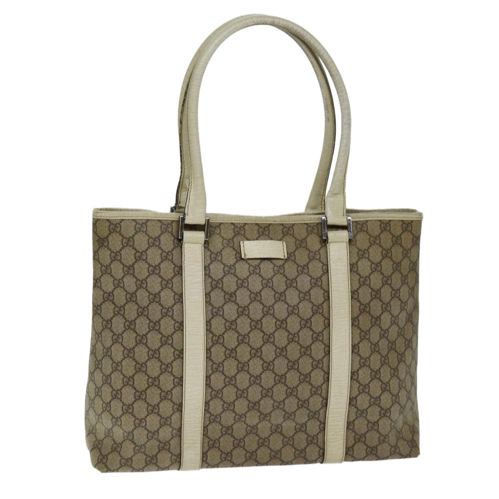 GUCCI GG Supreme Tote Bag PVC Beige 114288 76885