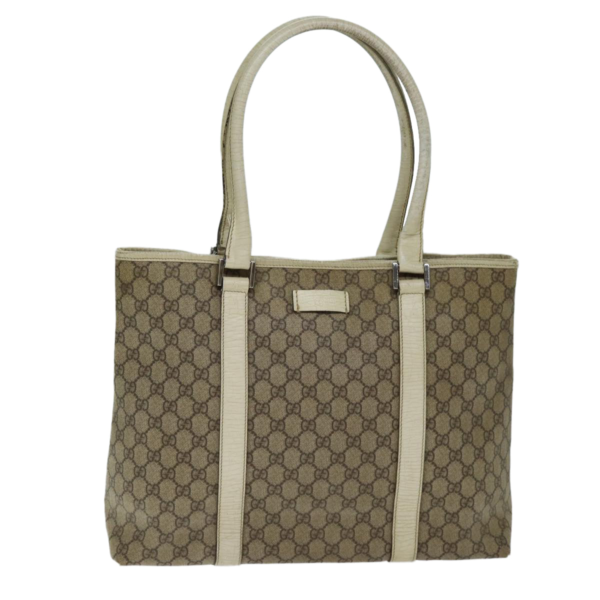 GUCCI GG Supreme Tote Bag PVC Beige 114288 76885