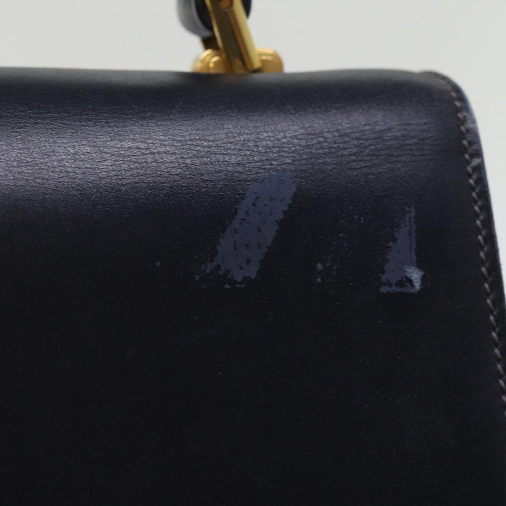 GUCCI Hand Bag Leather Navy 76886