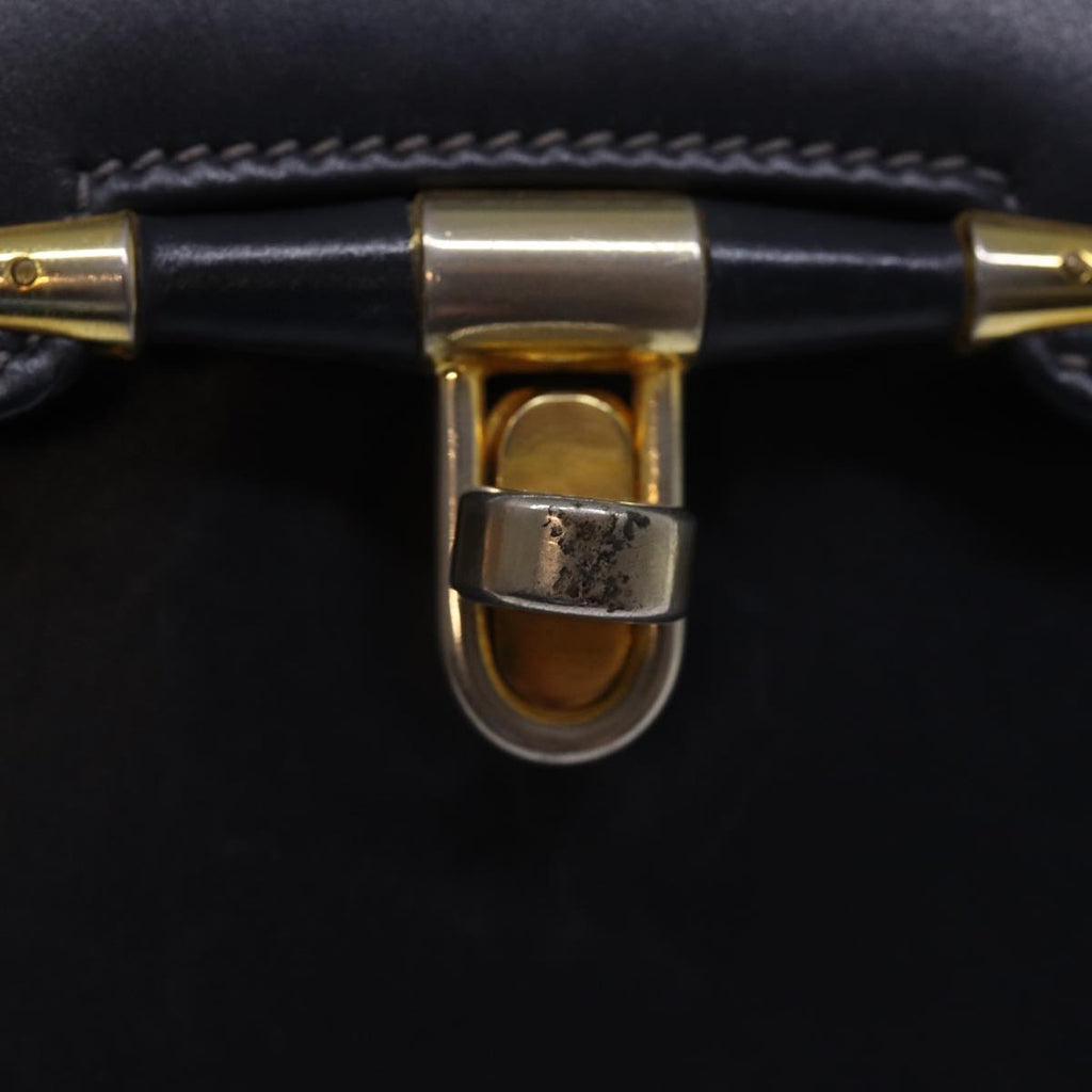 GUCCI Hand Bag Leather Navy 76886