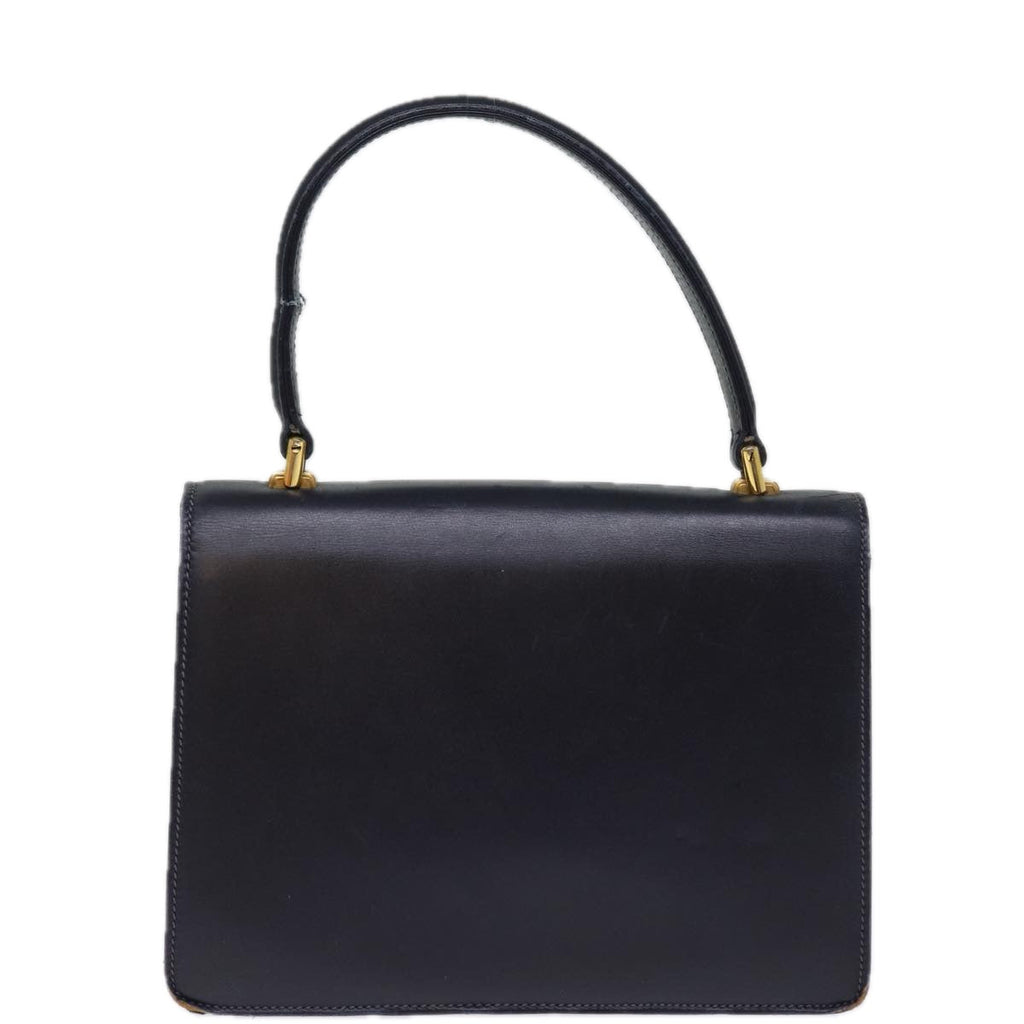 GUCCI Hand Bag Leather Navy 76886