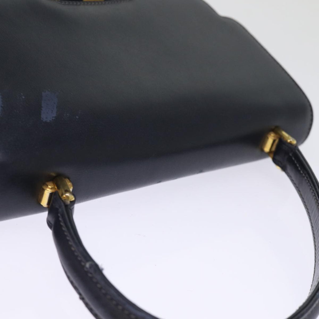 GUCCI Hand Bag Leather Navy 76886