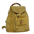 GUCCI Bamboo Backpack Suede Leather Yellow 003 2058 0030 76895