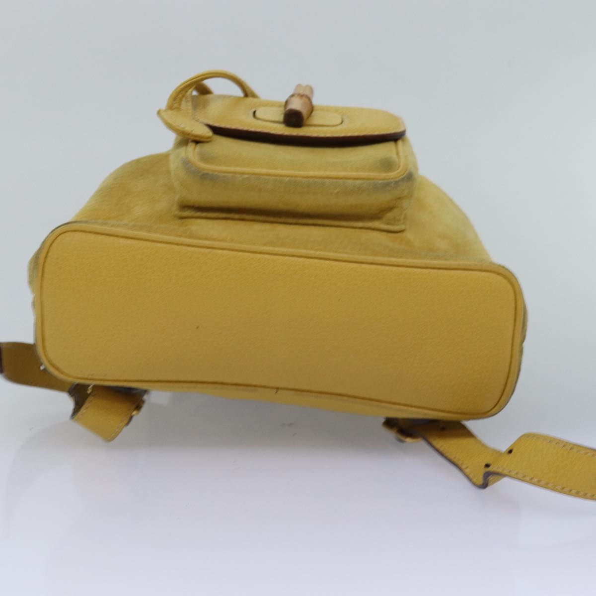 GUCCI Bamboo Backpack Suede Leather Yellow 003 2058 0030 76895